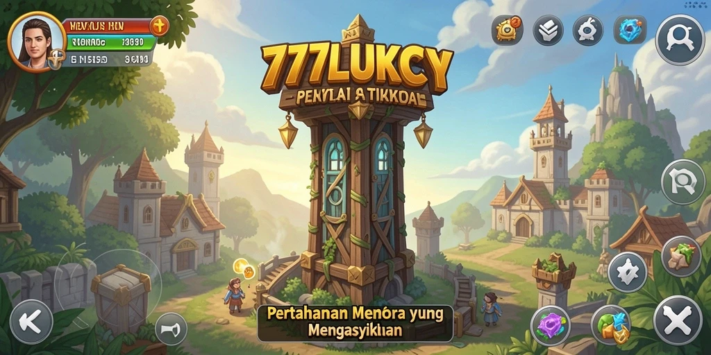 Tampilan gameplay menara pertahanan yang seru dan strategis.