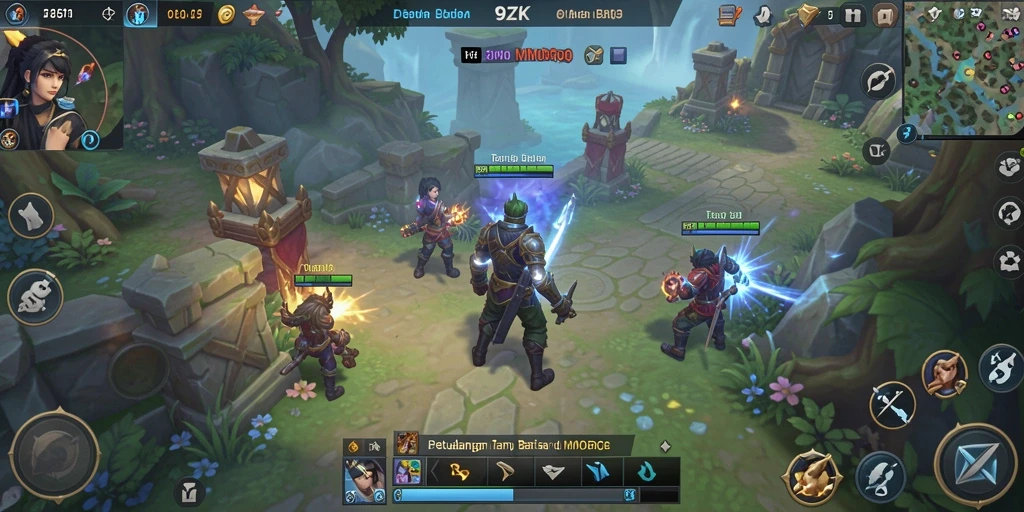 Screenshot gameplay 9ZK menampilkan pertempuran seru dan grafik memukau.