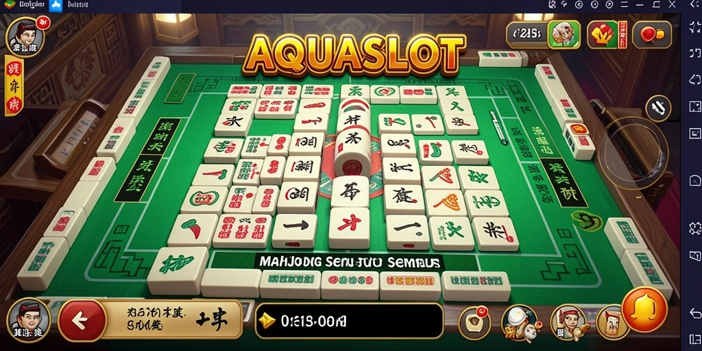 Tangkapan layar menunjukkan gameplay seru dari AQUASLOT Mahjong.