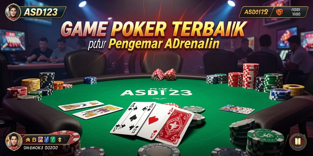 Screenshot menampilkan gameplay Poker yang intens dan menarik.