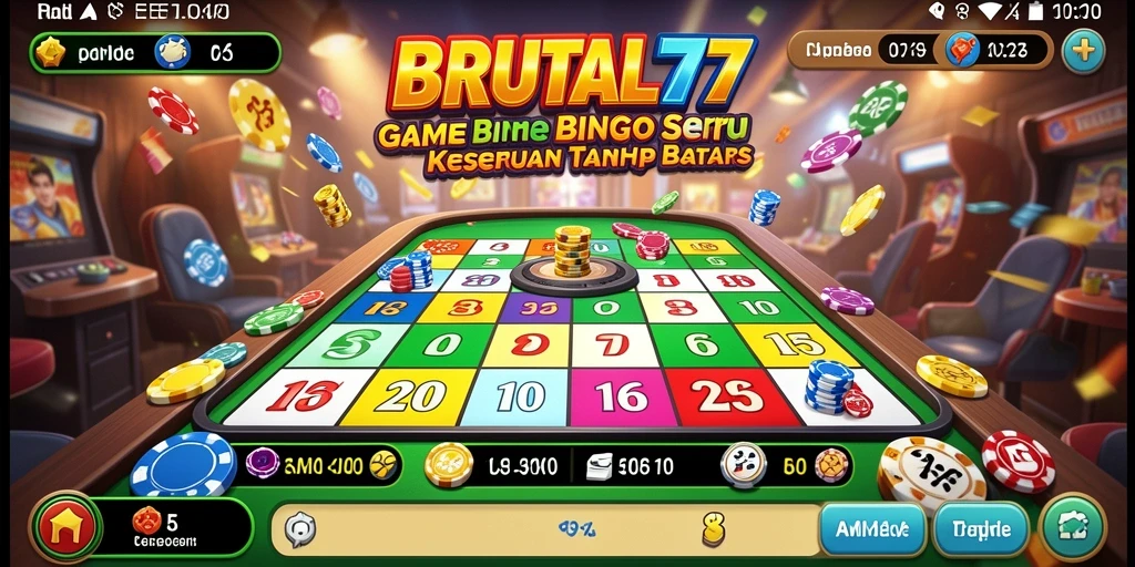 Gameplay seru di BRUTAL77 dengan suasana Bingo yang mengasyikkan.