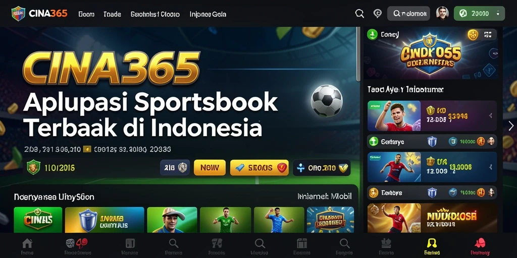 Screenshot utama CINA365 menampilkan antarmuka taruhan yang menarik dan interaktif.