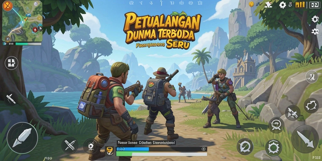 Tampilan gameplay seru F32 dalam dunia terbuka yang luas.