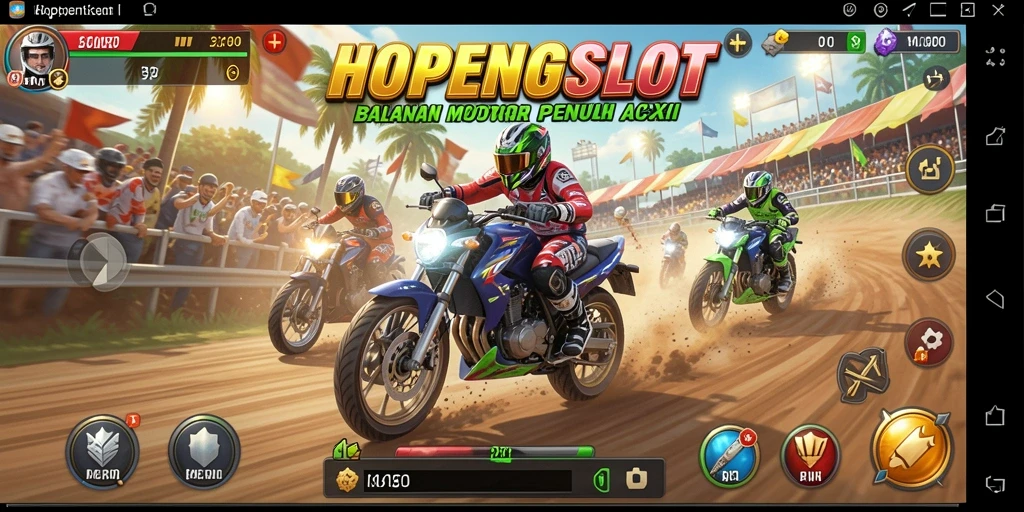 Gameplay seru balapan motor dalam HOPENGSLOT.