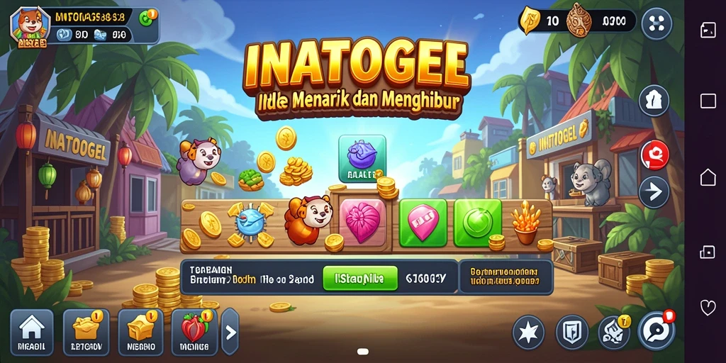 Tampilan gameplay INATOGEL dengan elemen idle yang menarik.
