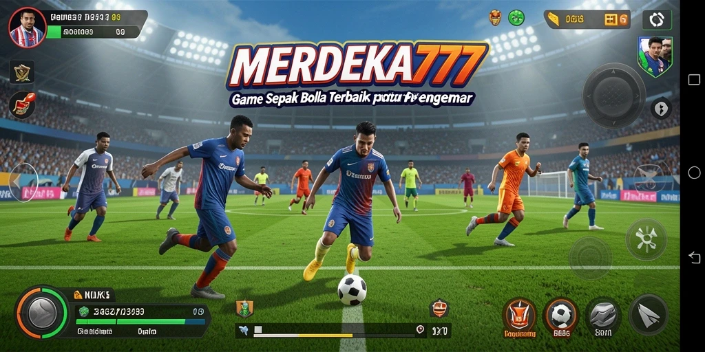 Tampilan gameplay <strong>MERDEKA777</strong> yang mendebarkan dengan aksi sepak bola yang seru.