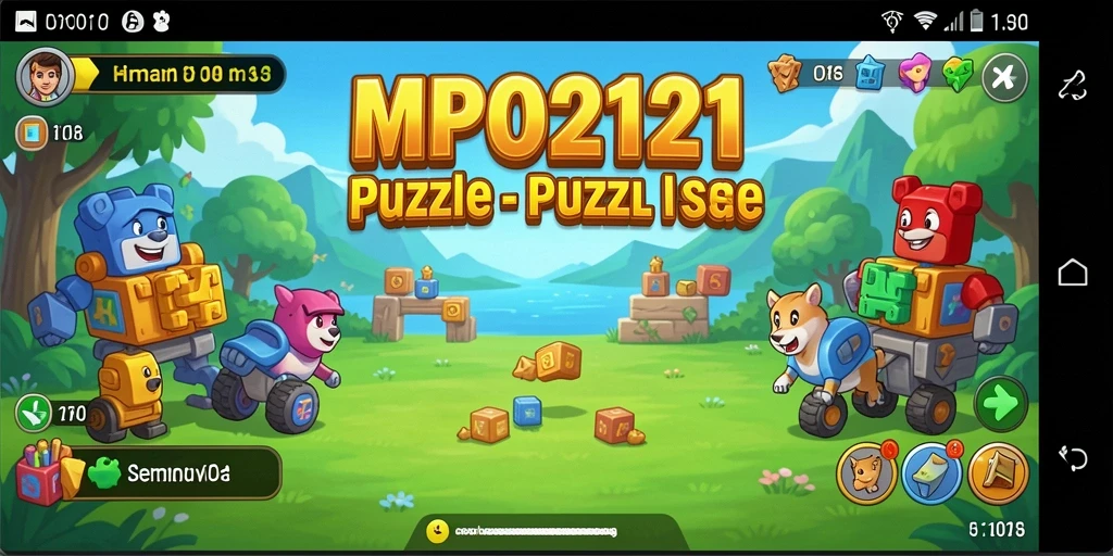 Screenshot utama MPO2121 menampilkan gameplay Puzzle yang menantang.