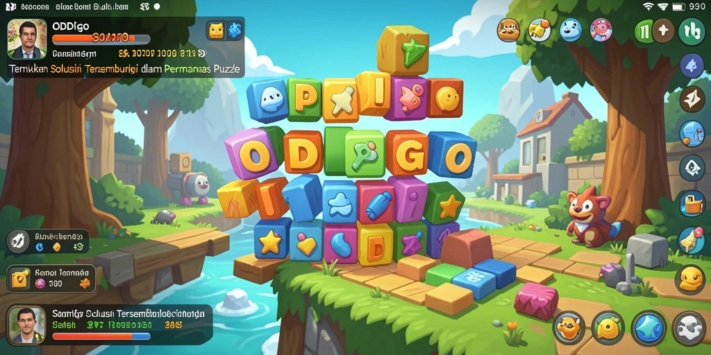Gameplay ODDIGO yang menyenangkan dengan berbagai teka-teki yang menantang.