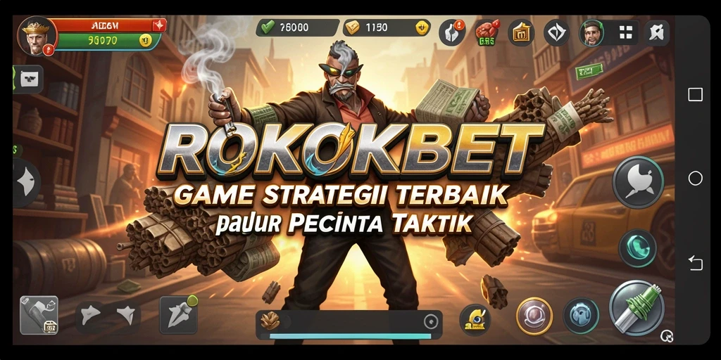 Tangkapan layar utama ROKOKBET menampilkan momen intens pertarungan strategi.