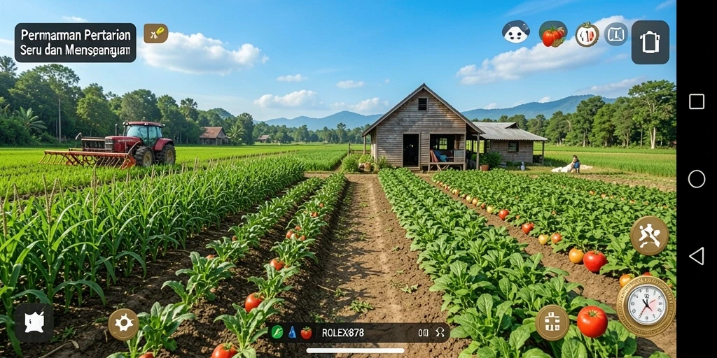 Gameplay menarik dalam ROLEX878 yang menampilkan pertanian dinamis.