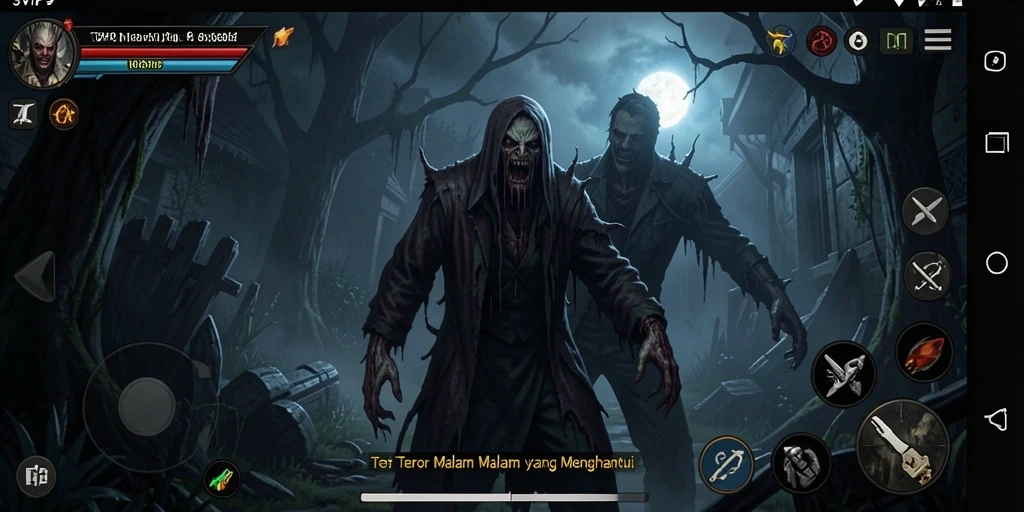 Screenshot game SVIP9 menampilkan momen mencekam dalam kegelapan.